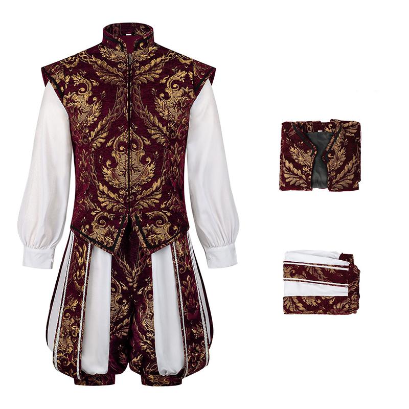 Costume Cosplay Tudor Elizabeth Haine Vestă cu Pantaloni Set Complet Tudo