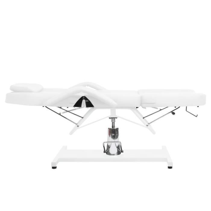 VidaXL Table de massage Blanc 180x62x(87-112) cm