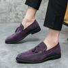 Fashion Hot Selling Men's Loafers Europe America Soft Soled Luxury Purple Groom's Wedding Shoes Office Men's Business Dress Shoes