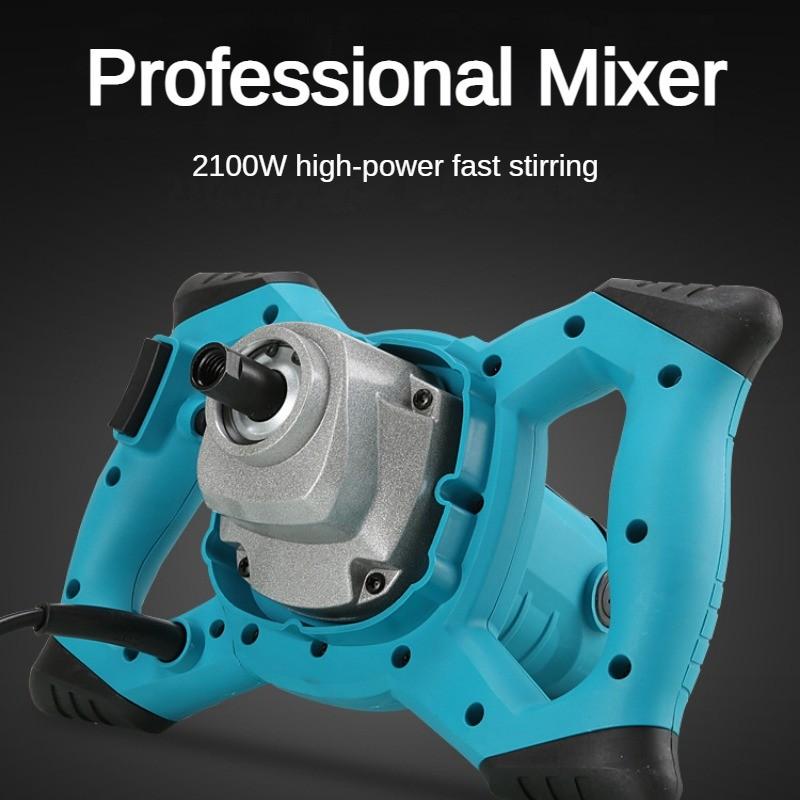 2100W 6-Speed Adjustable Electric Mixer Industrial Paint Stirrer Handheld Cement Putty Powder Mixing Tools