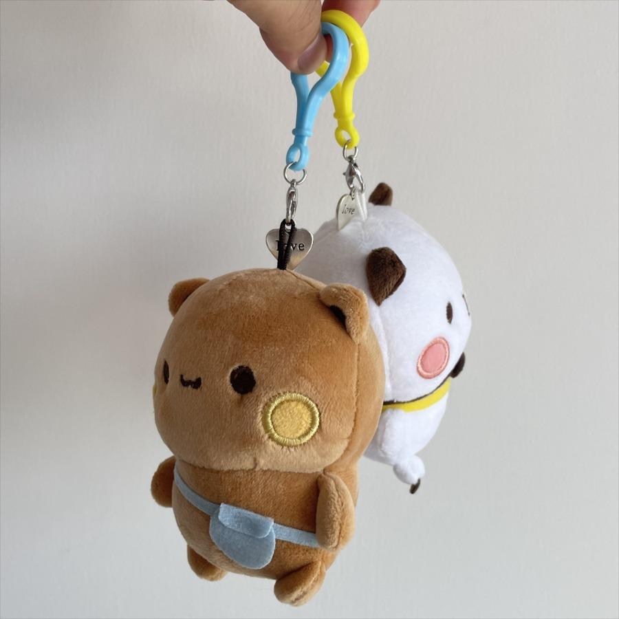 Cute Bubu Dudu Plush Toy Stuffed Plush Panda Keychain Kawaii Fluffy Brown Bear Toy Doll Soft Bag Pendant Couple Birthday Gifts