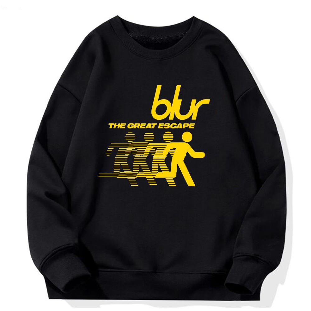 

Blur Band The Great Escape Sweatshirt Rock Band Fashion Crewneck Clothing Retro Tops Women Men Long Sleeve Streetwear Trendy M чёрный