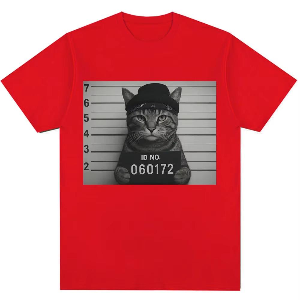 Zábavné dámské tričko s populárním potiskem kočky, kreativní retro cool tričko