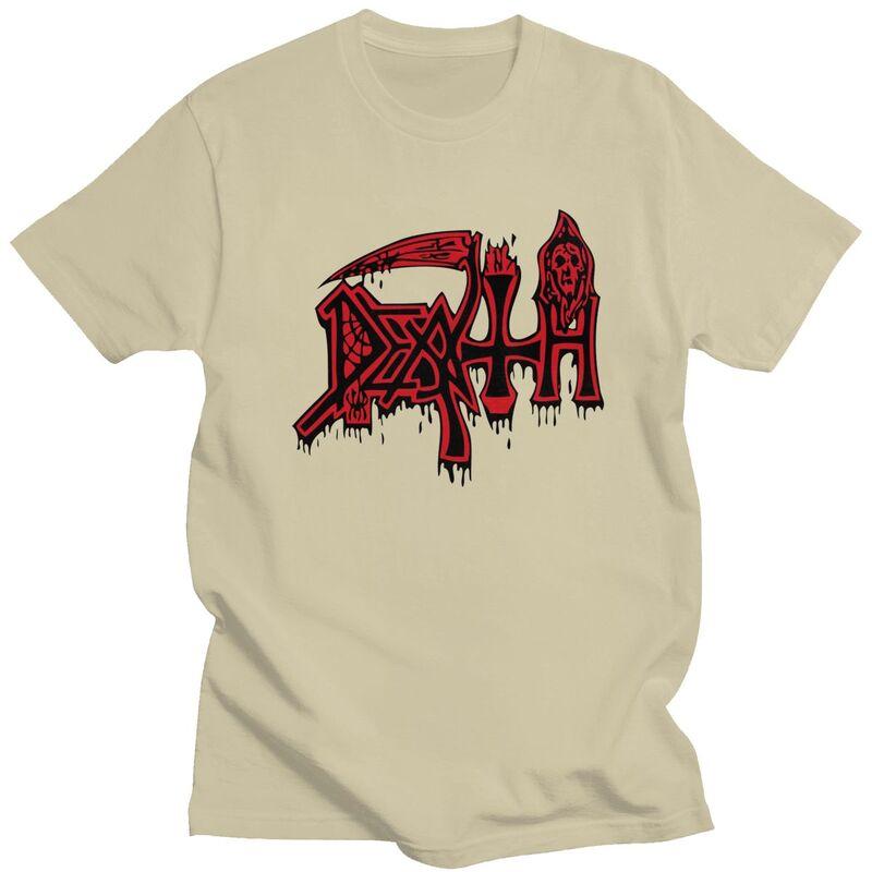 Custom Death Rock Tshirts for Men Short Sleeve Casual T Shirt Cool Heavy Metal Music Tshirt Slim Fit Pure Cotton Tee Gift Idea
