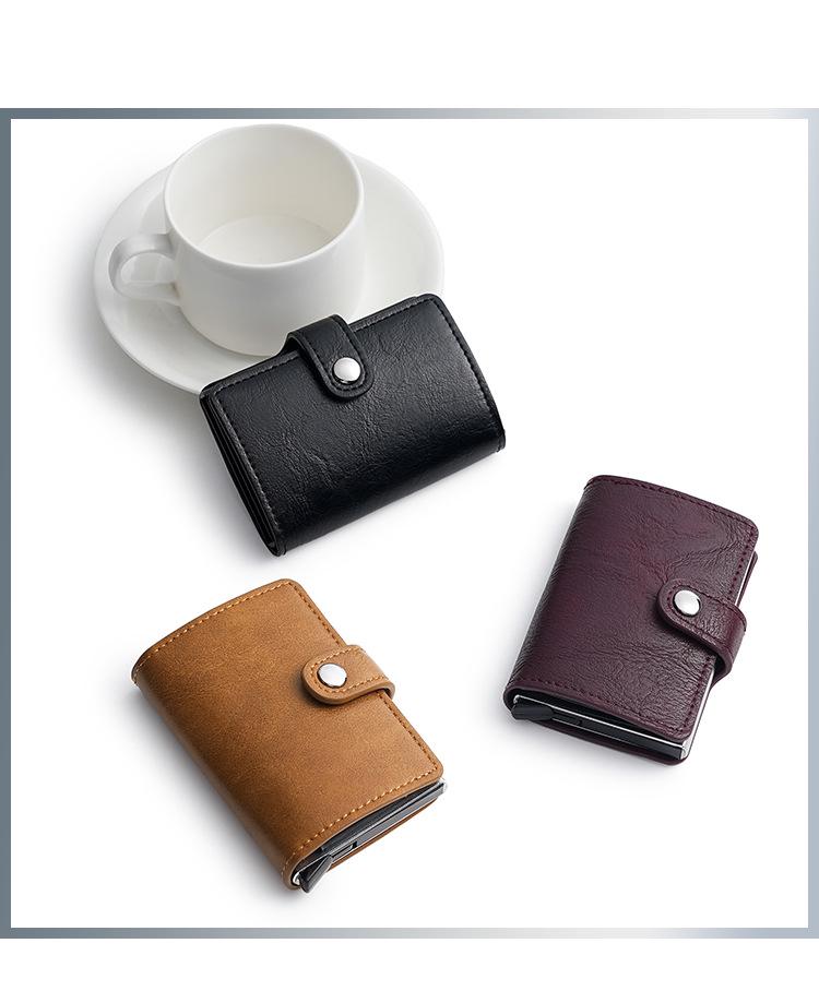 RFID Aluminum Alloy Credit Card Holder - Anti-Theft Pop-Up Design