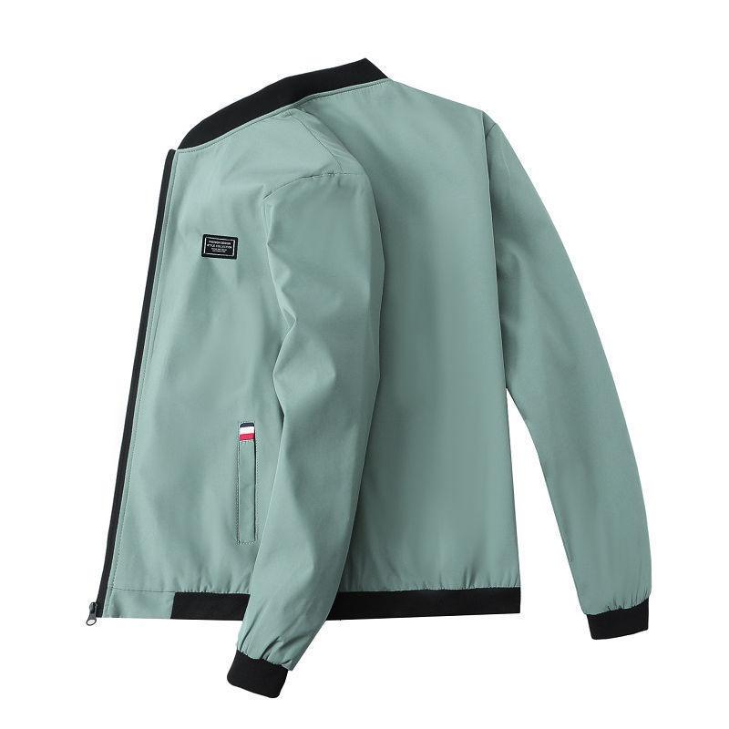 Men's Spring and Autumn Plus Size Zip Paragraph Jacket Jacket Casual Sports Simple Short Section Stand Up Collar Baseball Clothing Outerwear