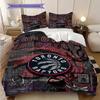 Toronto Raptors Basketball Spirit Dreiteiliges Set(1 Bettbezug + 2 Kissenbezüge, ohne Füllung)Bettwäscheset Bettbezug und Kissenbezug