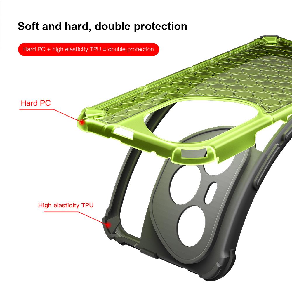 KEYSION Stoßfeste Panzerhülle für HONOR 400 Pro 5G Weiches Silikon+PC Transparentes Waben-Handy-Rückcover für Huawei Honor 400