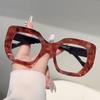 Fashion Leopard Splicing Color Large Frame Cat Eye Anti Blue Light Eyeglasses Men Women FULL Frame High Definition Eyewear