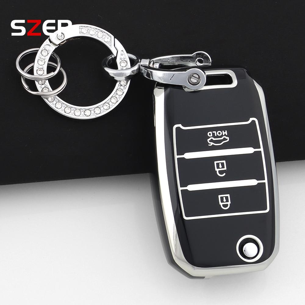 For Kia Rio 3 K2 K3 K4 K5 Sportege Picanto Optima Soul Ceed Sorento Forte Stinger Cerato Shell Tpu Car Folding Key Case Cover