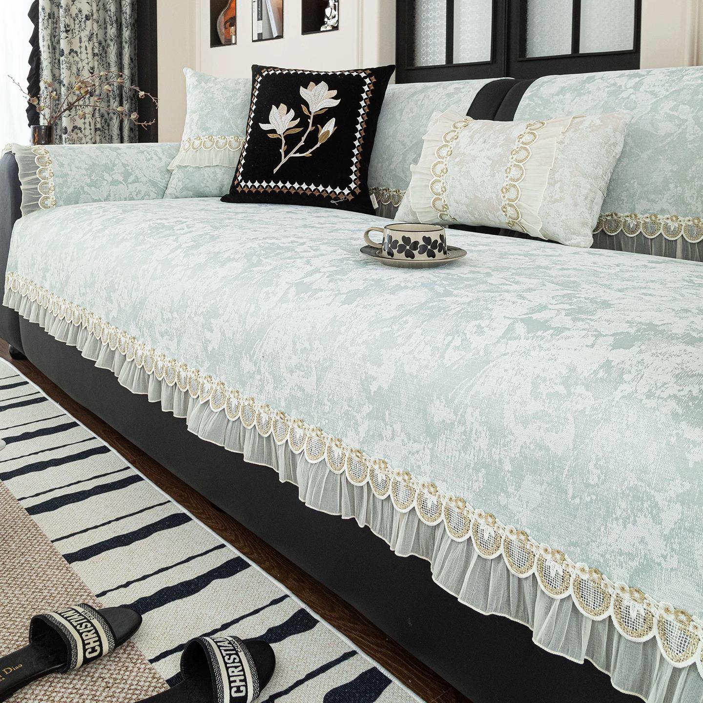 

Французская подушка для дивана 2025 новая роскошная высококачественная нескользящая подушка для сиденья универсальная для всех сезонов прямой кожаный чехол для дивана 70*70cm