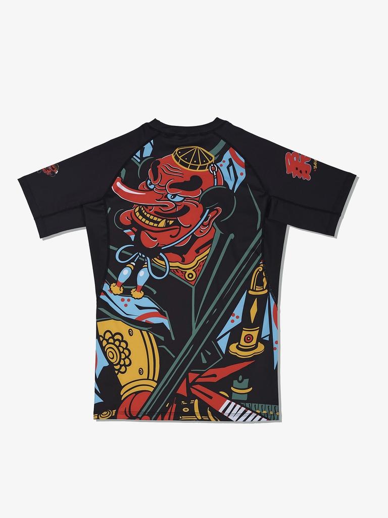 MANTO Men's Rashguard Short Sleeve TENGU Black M