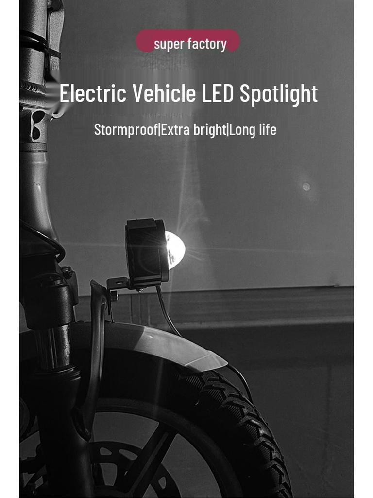 Waterproof LED Motorcycle Headlight: Off-road External Yellow-White Spotlight for Night Riding