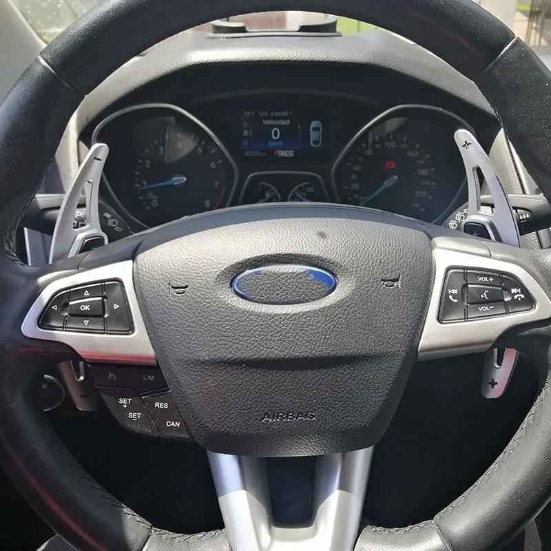 Pair Car Auto Steering Wheel Shift Paddle Extender Stickers Aluminum for 2015-up Ford Focus Kuga, +Ecosport, + Escape