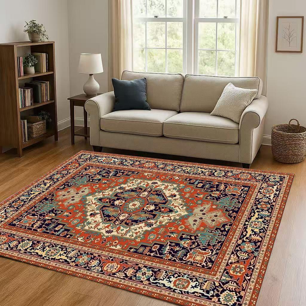 Luxurious Turkey Persian Bohemian Living Room Non-Slip Area Rug Soft Carpet for Bedroom and Sofa ,Easy Clean Home Decor Doormat