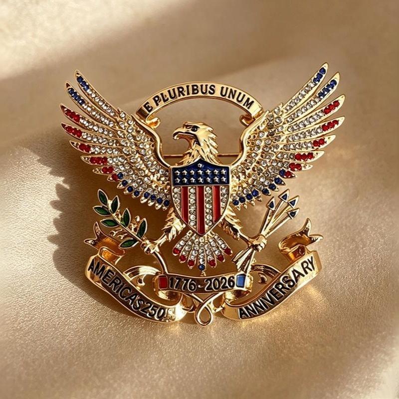 Strass-Amerikafahne-Brosche Trendiges Kranz-Schleifen-Design Leicht Tragbar Patriotischer Anstecker für Unabhängigkeitstag Party Ausflüge Tragen