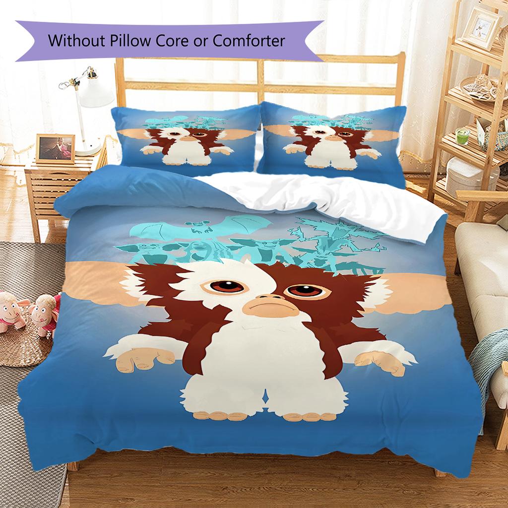 Gremlins Muster Bettwäsche, Steppbett Set Bettbezug Kissenbezug Zuhause Geburtstagsgeschenk (1 Bettbezug + 2 Kissenbezüge, ohne Füllung)