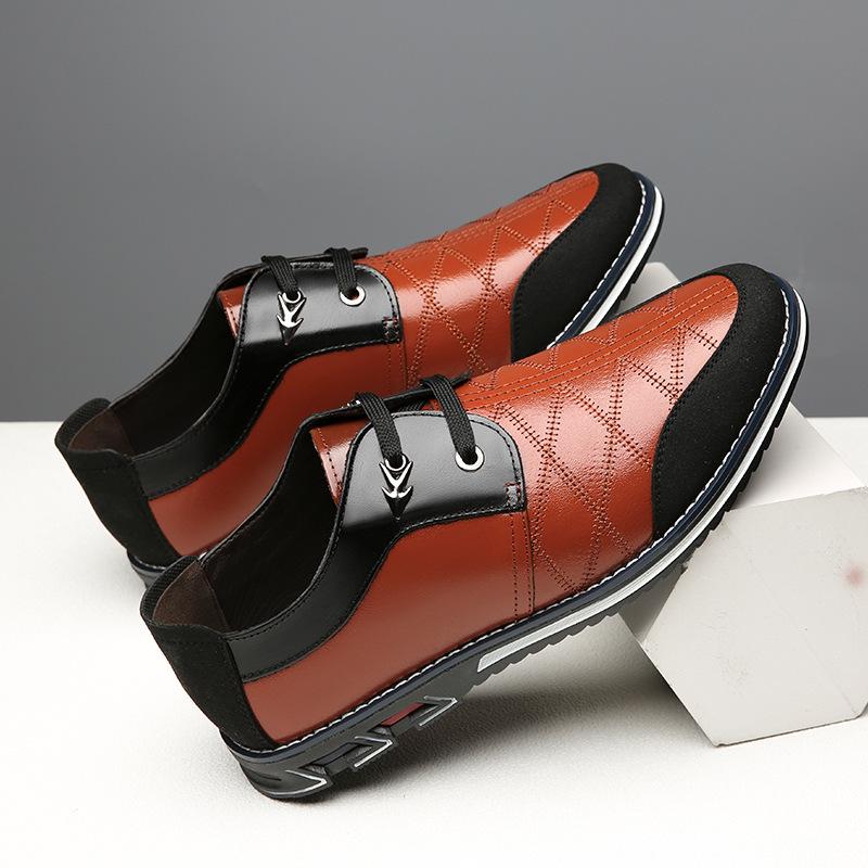Large Size 2025 Autumn Men's Casual Leather Shoes Men's Shoes Without Shoelaces, One Pedal or Lace-up British Men's Shoes
