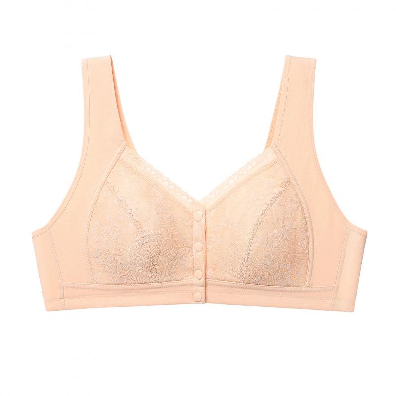Comfortable Front-Clasp Wire-Free Nursing Bra for Middle-Aged and Elderly Women 90B