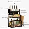 Yunshuang 3-Tier 40cm Black Kitchen Storage Rack