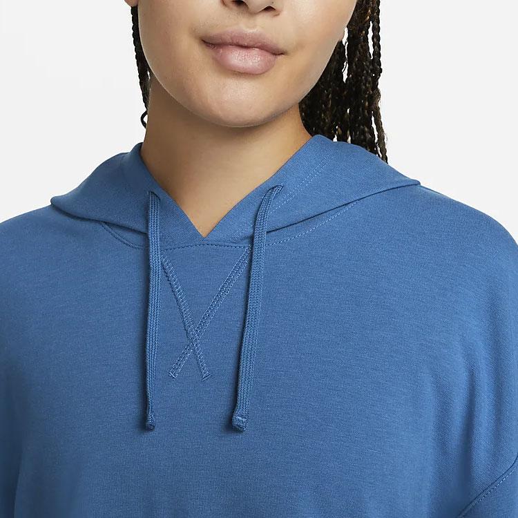Nike Yoga Dri-FIT Fleece Hoodie Women Hoodies Blue DM7033-407