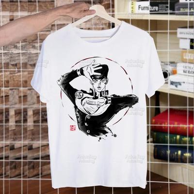 JOJO Manga Herren Damen T-Shirt Rundhals Figurbetont Weich JOJO's Bizarre Adventure T-Shirt Tee Shirt Kleidung Kujo Jotaro Anime T-Shirt