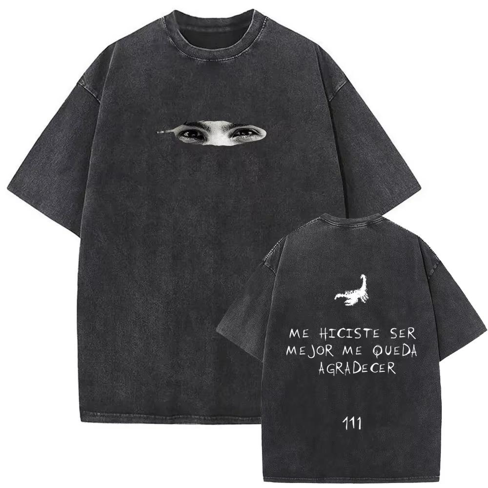 2026 Gewaschenes Vintage Rapper Milo J La Vida Era Mas Corta T-Shirt Hip Hop Mode T-Shirts Herren Damen Lässige Streetwear Top