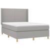 Exclusive House - LED Bed Slatted Base Mattress Light Gray 140x200 Cm Fabric