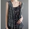Summer Women Lace Vest Loose Cut-out Cardigan Vest Bohemian Style Cotton Woven Open Front Vest Thin Outwear