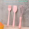 3Pcs Silicone Cake Cream Spatula Scraper Baking Set Kitchen Household Egg Whisk Barbecue Oil Brush Gadget Kitchen Supplies