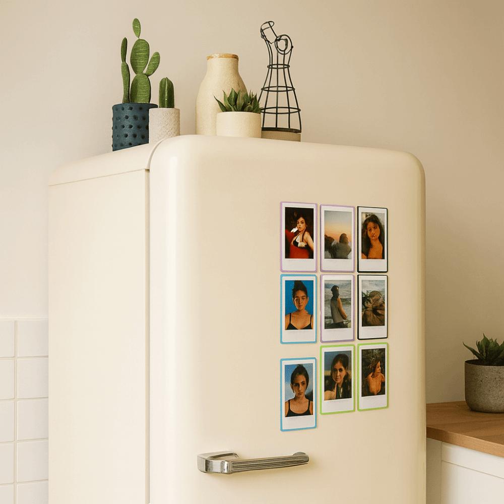 5pcs Reusable Magnetic Photo Frames 3-Inch Refrigerator Magnet Mini Photo Frames  Wall Display