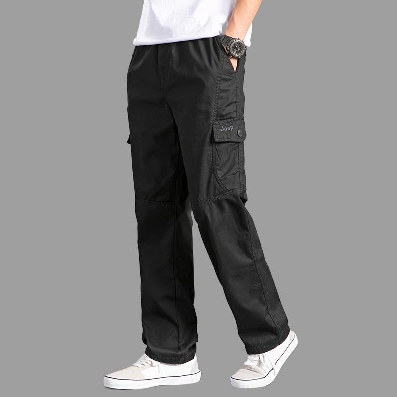 Cargo Pants Men's Loose Straight Oversize Clothing Solid Grey Versatile Work Wear Black Joggers Cotton Casual Male Trousers