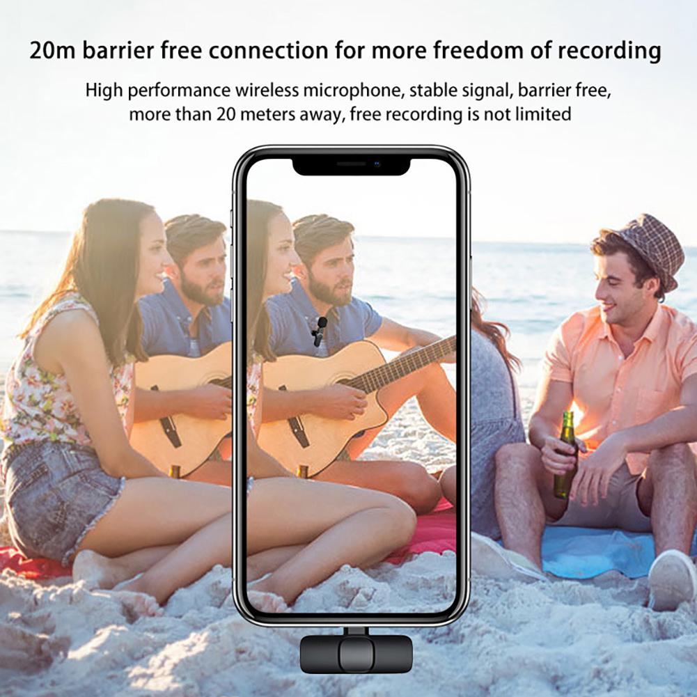 Upgraded (Plug-Play) Wireless Lapel Lavalier Microphone for iPhone iPad Recording,YouTube Facebook Live Stream,Vlog, Auto-Sync Wireless Mic