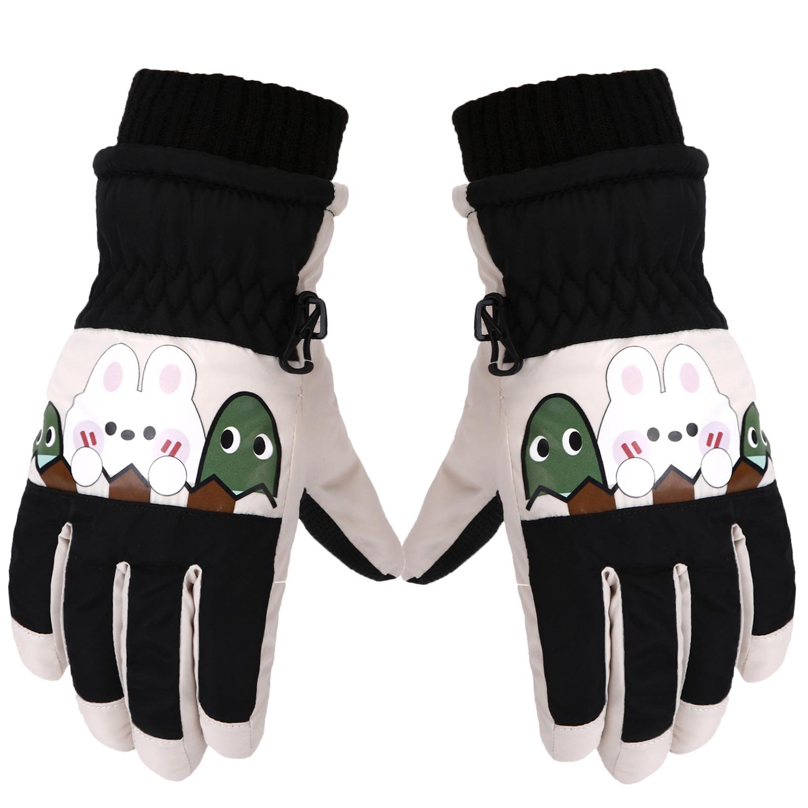 

Children s Ski Gloves Cartoon Cute Winter Outdoor Skiing Cycling Warm And Wear Resistant One Size чорний