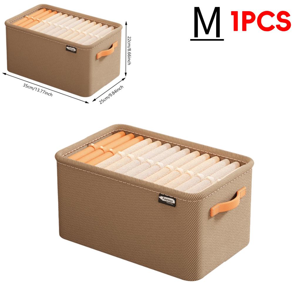 1-5PCS Clothes Storage Organizer Cabinet Drawer Organizer with Handle&Steel Frame Clothes Compartment Box for Home Wardrobe