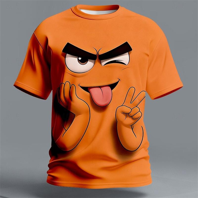 

3D Print Cute Cartoon Emoji Packs T-shirt Children Gift Funny Casual Short Sleeve O-neck Loose T Shirts Summer XXXL