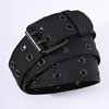 Men's Fashion Pin Buckle Leather & Nylon Woven Canvas Belt