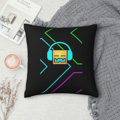 Video Game Geometry Dash Square Pillowcase Cushion Cover Pillow Case Throw Pillow Cover for Home Bedroom Car