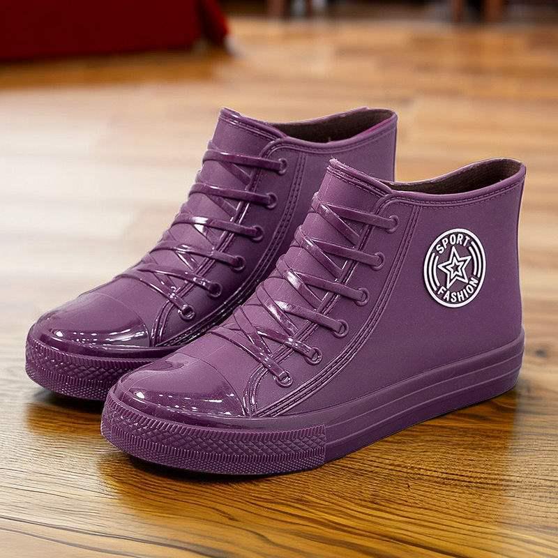 Women's Stylish Non-Slip Waterproof Thick-Soled Galoshes - Durable Short Tube Rain Boots