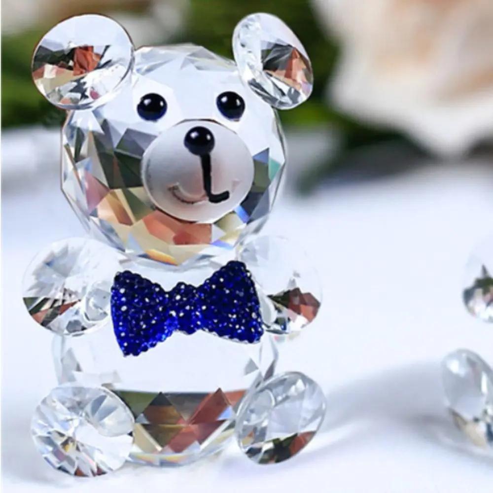 New Crystal Crystal Baby Bear Figurine Collection Bear Colorful Crystal Bear Figurine Collection Cute Bear Statue Home
