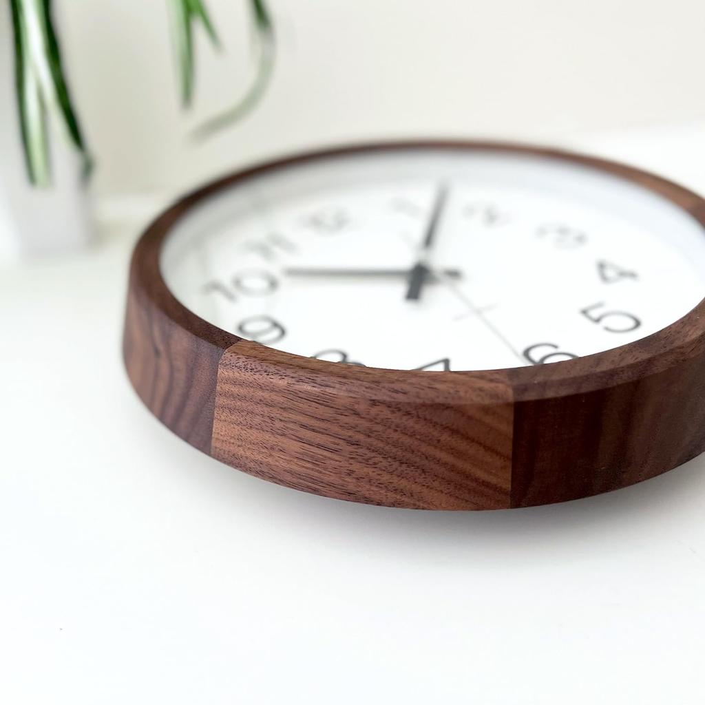 KATOMOKU Muku Clock 16 Walnut Wall Continuous Second 20cm km-108WA Clock, Hand, (Quartz Clock)