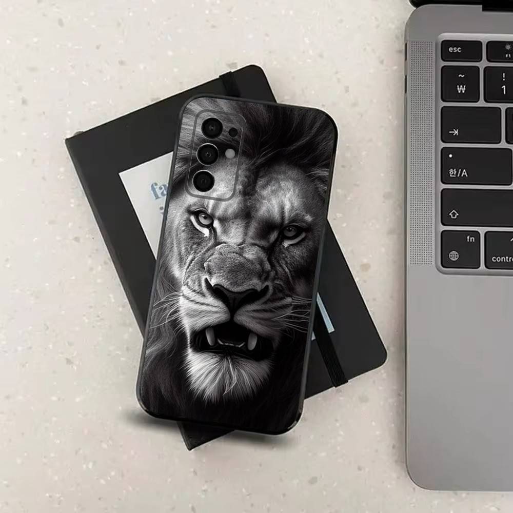 Animal Cover Tiger Lion Phone Case For Samsung Galaxy A73,31,8,9,53,32,72,41,J7,52,71,22,Note Soft Black Silicone Cover