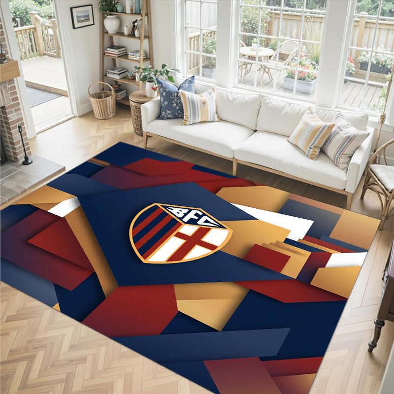 Bologna FC Design Crystal Velvet Carpet Cozy Non?Slip Printed Rug For Bedroom Living Room Entrance