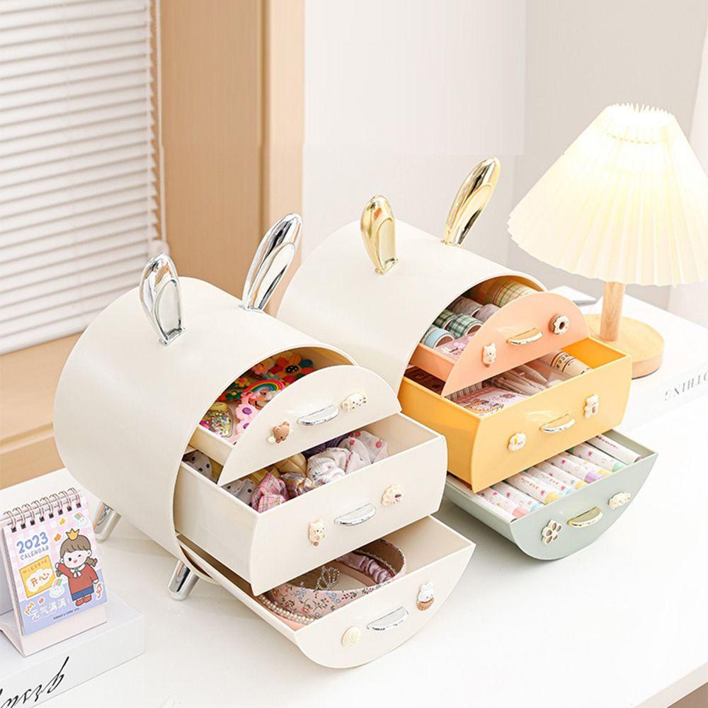 Cartoon Bunny Children's Hairpin Hair Clip Storage Cosmetics Holders for Bedroom and Dorm Room