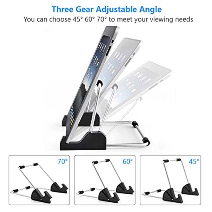 Tablet Stand Adjustable Aluminum Alloy Non-Slip Tablet Holder for Desk Fit for Tablets ipad Samsung and Kindle Fire Display Sta