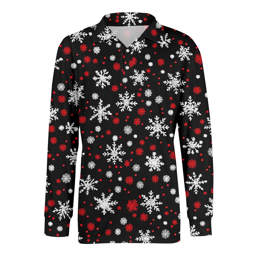 Men's Casual Style Solid Color Loose  Shirt Long-sleeved Top