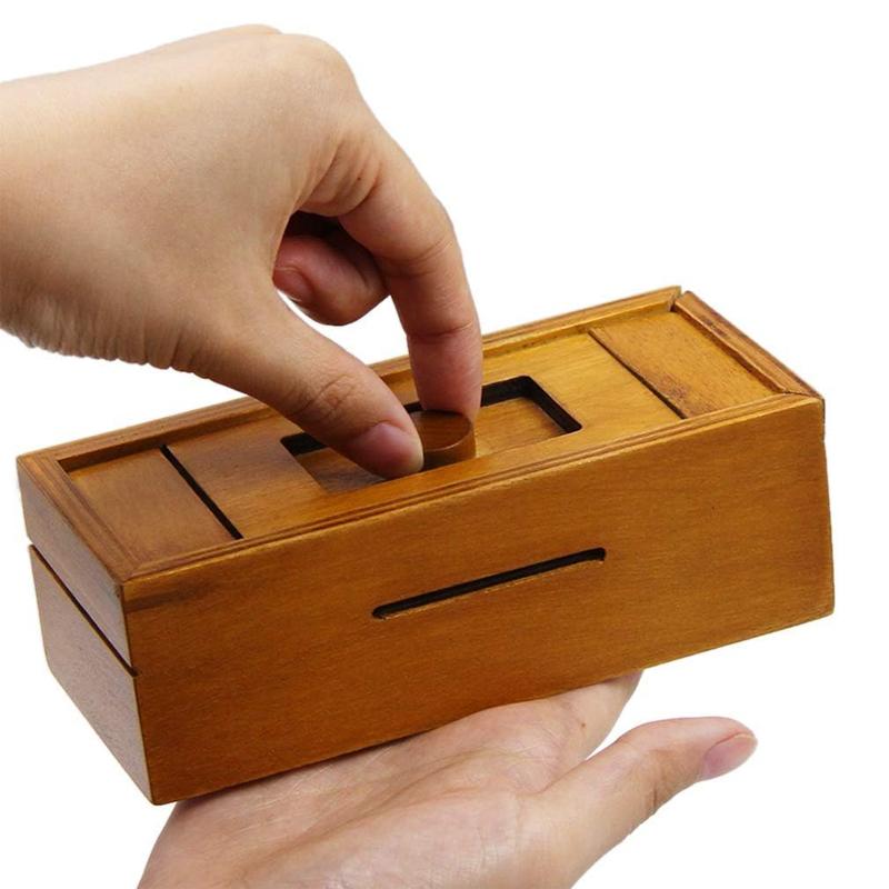 Surprise Secret Box Brain Teaser Wooden Puzzle Boxes with Hidden Compartments Creative Gift Ideas For Adults Teens Kids