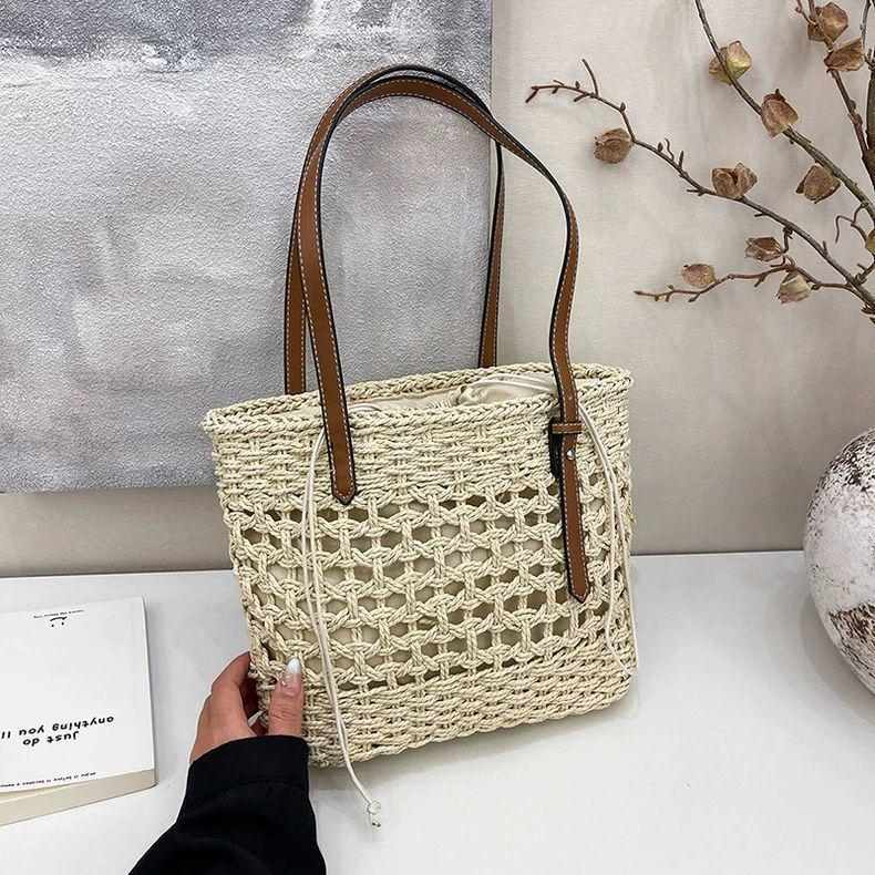 2025 Women's French Woven Straw Bag - Seaside Vacation Shoulder Beach Handbag