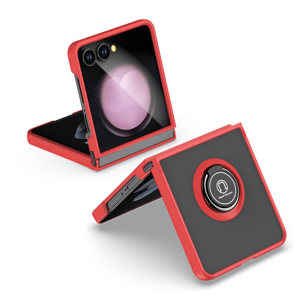 Sports for Luxury Magnetic Ring Folding Cell Phone Case for Z Flip 5G/7 Protective TPU+PC Shockproof Screen Protector