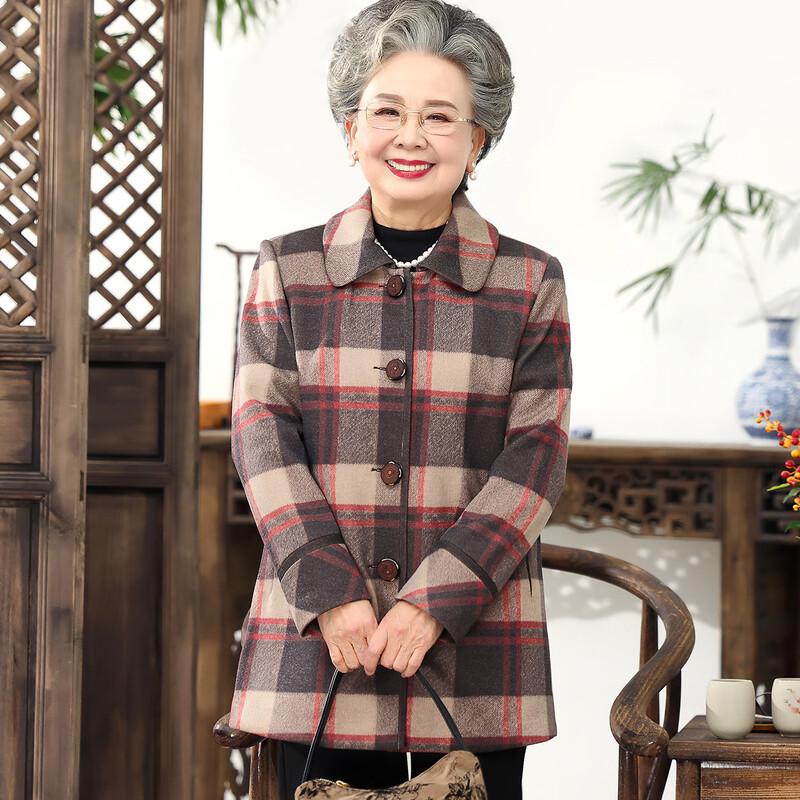 

YUZHAOLIN Женская клетчатая куртка из смесовой шерсти на осень/весну 3XL